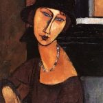 La leyenda de Modigliani 5 jeanne hebuterne with hat and necklace 1917