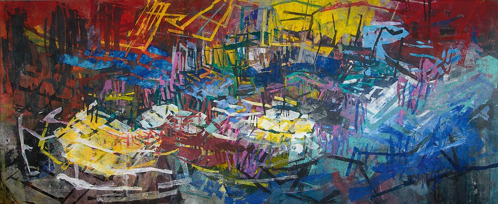 Salas y el arte de la abstracción. 1 La ráfaga que levantó lo visible 2, acrílico sobre tela, 2000.