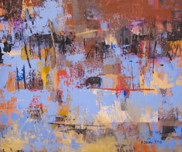 Ariel Dawi, fiel a la pintura. 4 Aquella solitaria vaca, 2018.