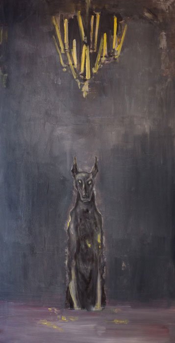 El arte de Roberto Noboa y su compleja interacción con el espectador. 2 El perro, óleo sobre lienzo, 2017.