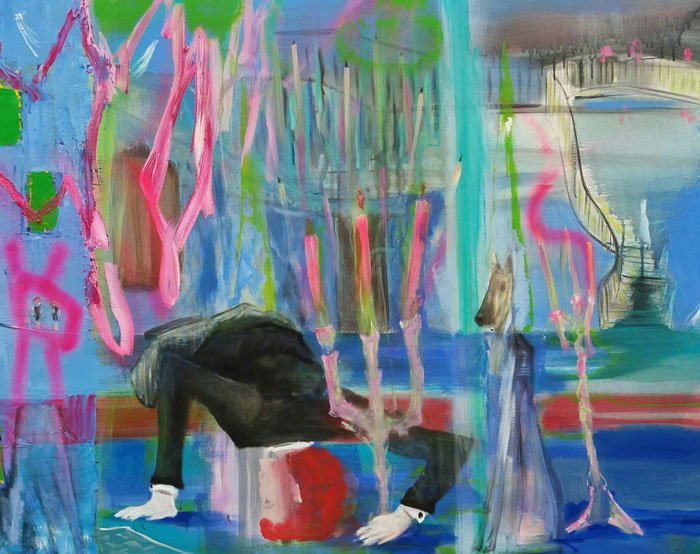 El arte de Roberto Noboa y su compleja interacción con el espectador. 5 El poder del candelabro, óleo sobre lienzo, 2018.