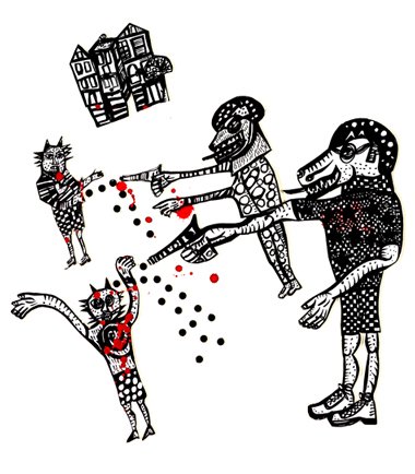 La galaxia de Ana Fernández. 5 Orlando, Tinta y gouache sobre papel, 30 x 40 cm, 2016.