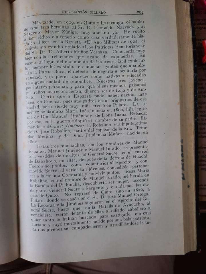 Las 'Tres Heroínas' de la Independencia 3 Heroínas mujeres Independencia Sucre Píllaro