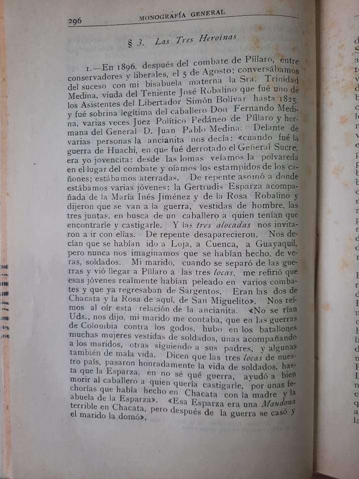 Las 'Tres Heroínas' de la Independencia 1 Heroínas mujeres Independencia Sucre Píllaro