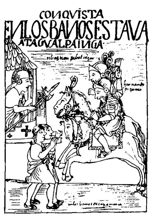 La búsqueda de El Dorado. 3 Gonzalo Pizarro (al centro) recibiendo a Francisco de Carvajal (a la derecha).