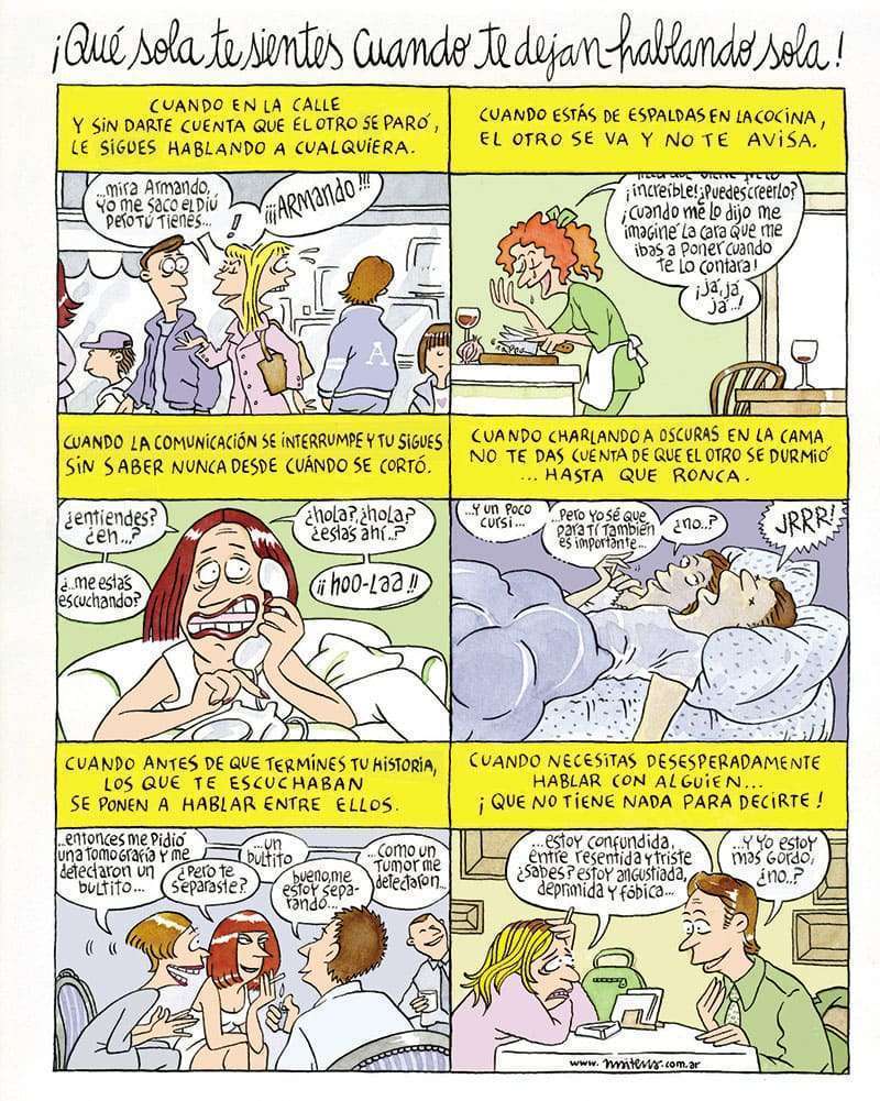 ¡Qué sola te sientes cuando te dejan hablando sola! 1 Maitena Hablando sola 1
