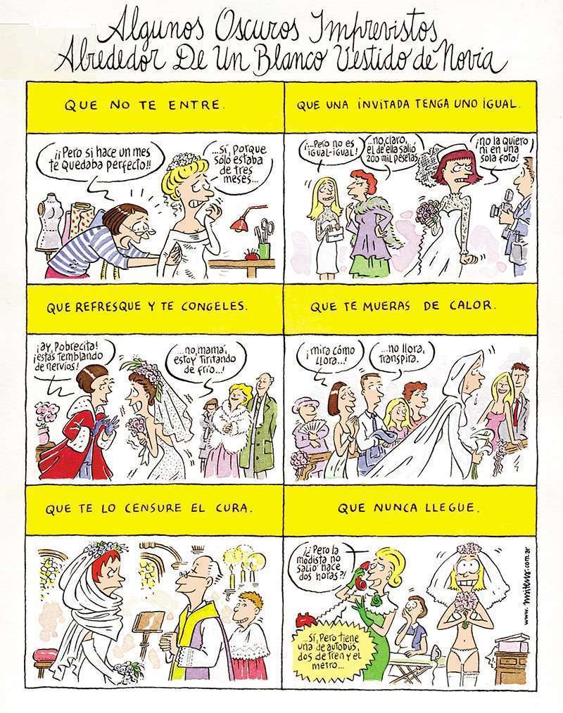 Algunos oscuros imprevistos alrededor de un blanco vestido de novia 1 Imprevistos con el vestido de novia.