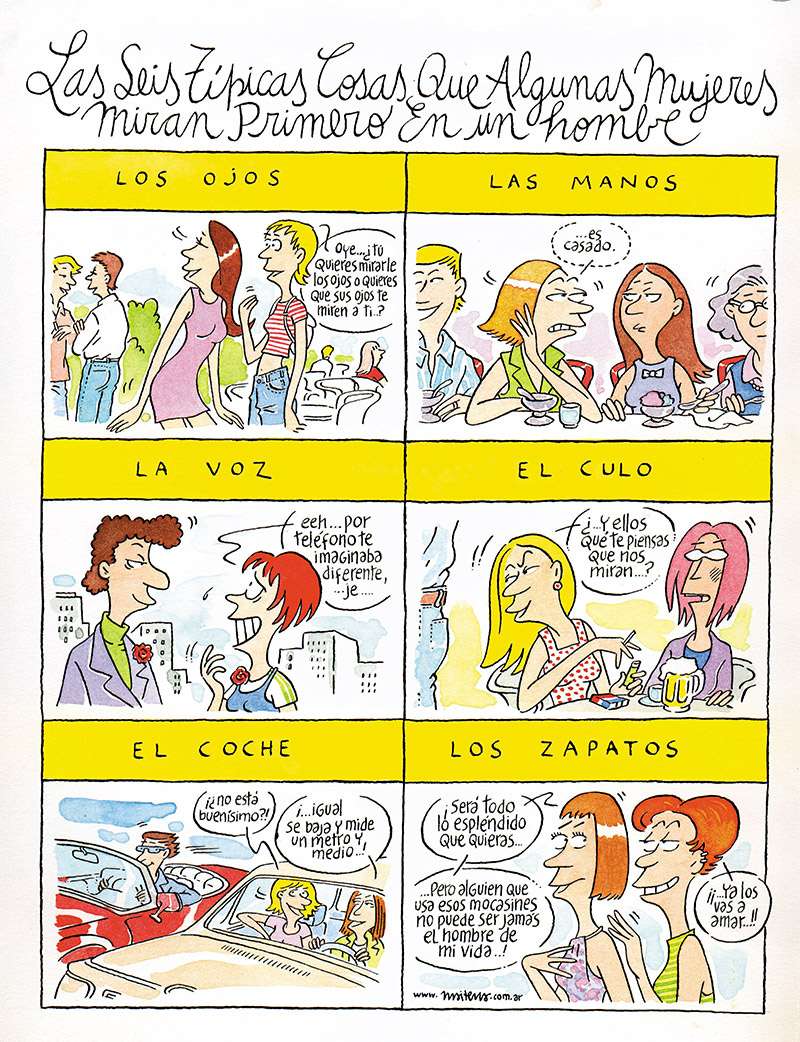 Las seis típicas cosas que algunas mujeres miran primero en un hombre 1 Maitena Mujeres miran hombre 1