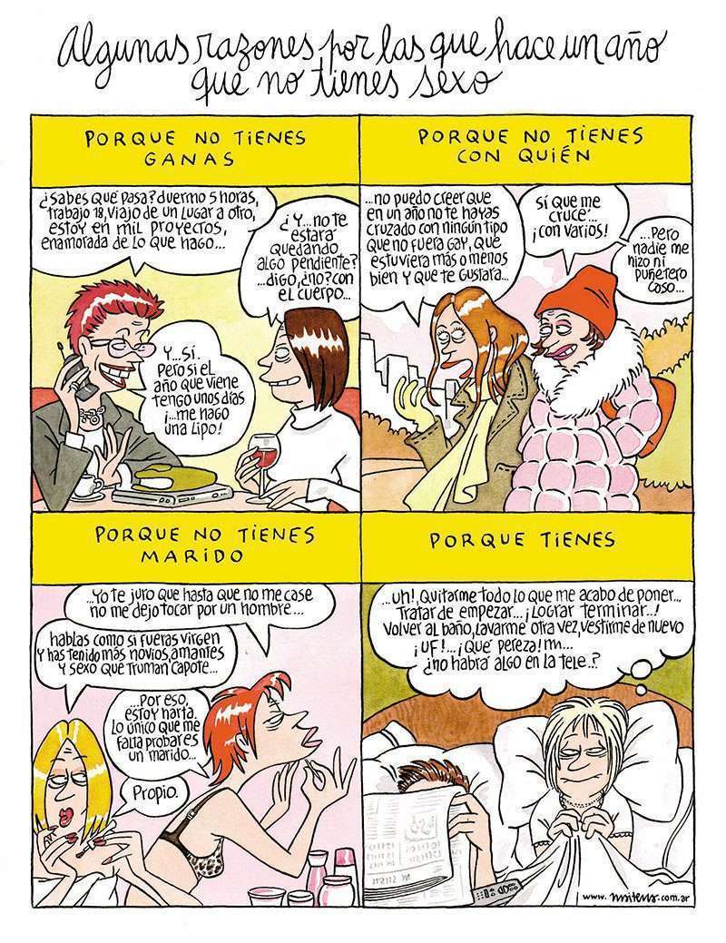 Algunas razones por las que hace un año que no tienes sexo 1 caricatura Maitena