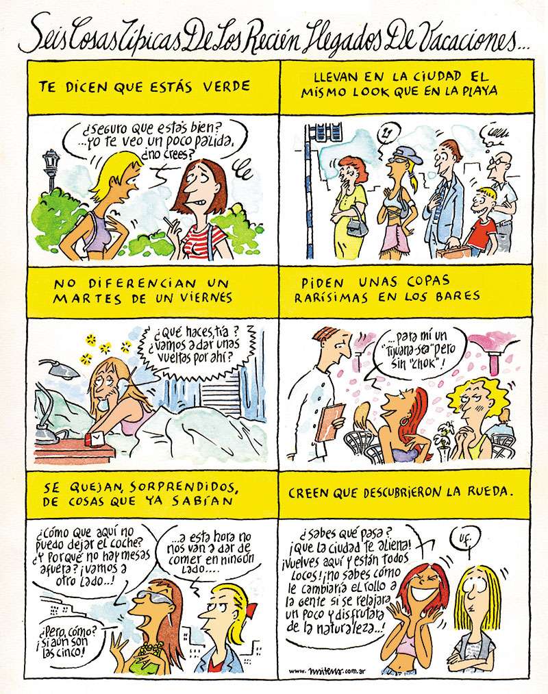 Seis cosas típicas de los recién llegados de vacaciones... 1 Maitena Recien llegados vacaciones 1