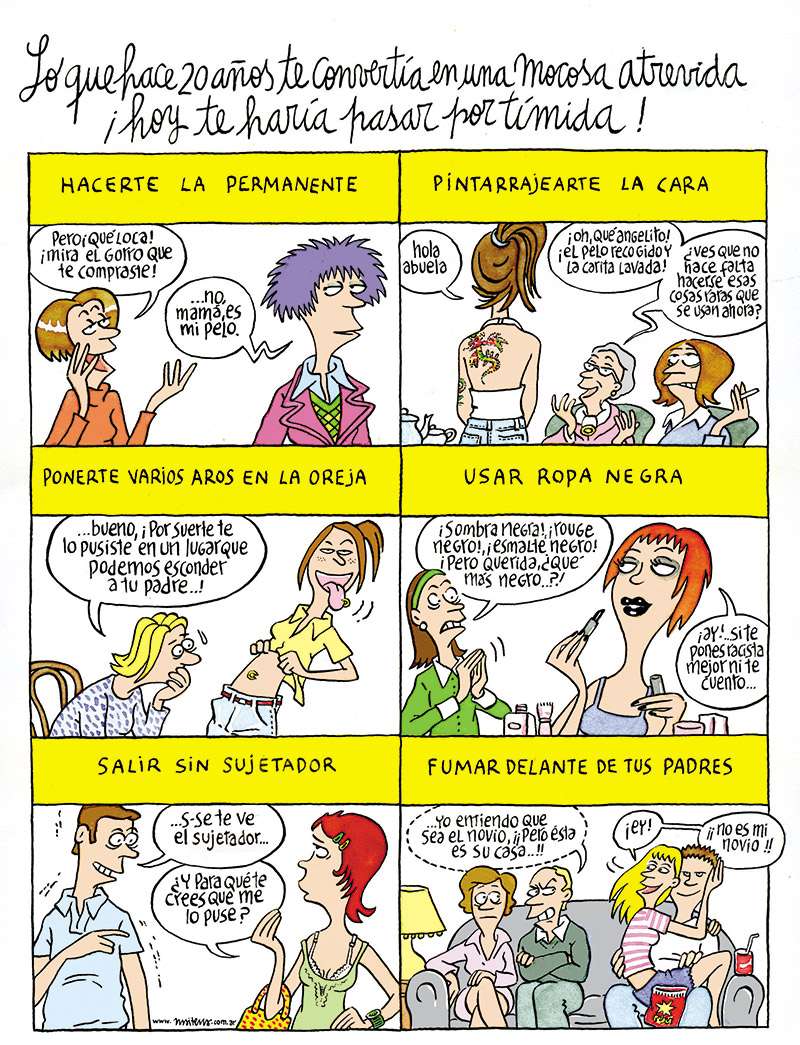 Lo que hace 20 años te convertía en una mocosa atrevida ¡hoy te haría pasar por tímida! 1 Maitena Timida 1