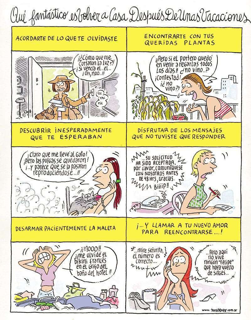 Qué fantástico es volver a casa después de unas vacaciones 1 Maitena Volver a casa 1