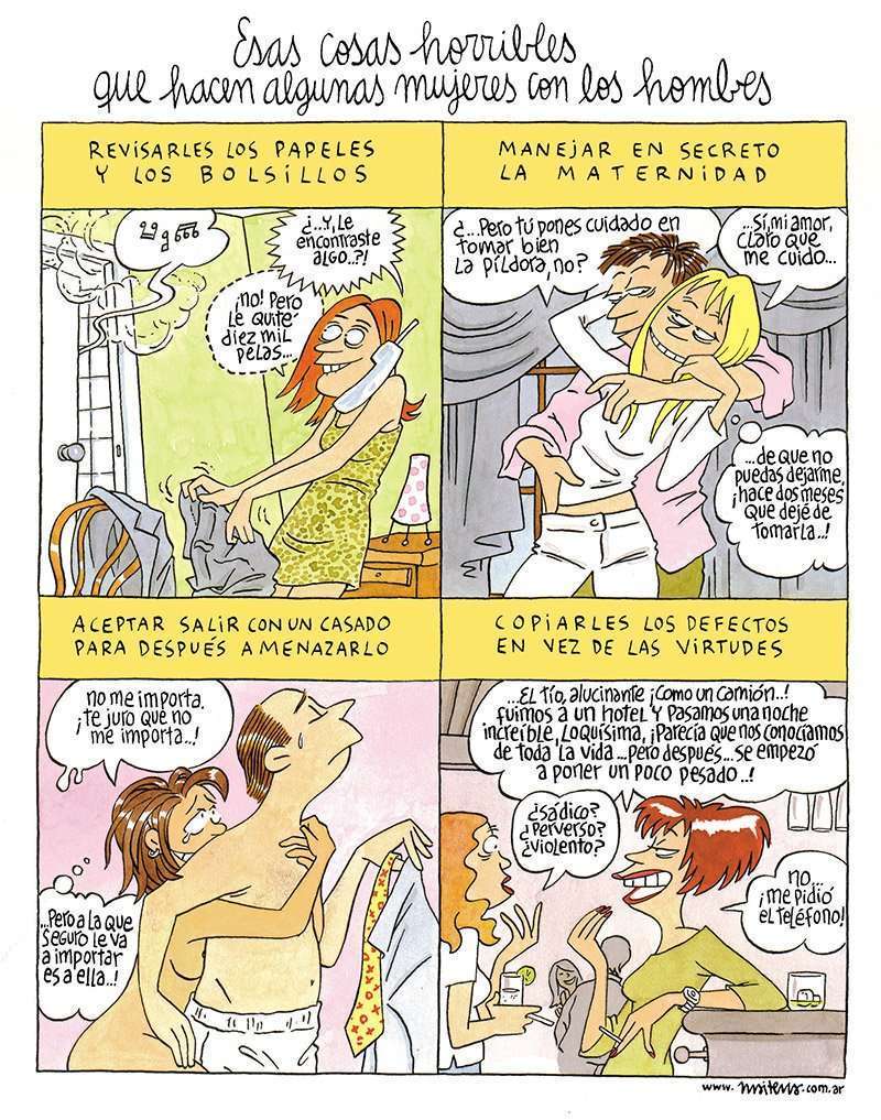 Esas cosas horribles que hacen algunas mujeres con los hombres 1 Maitena cosas hombres 1