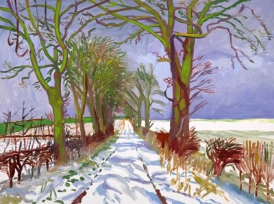 Los grandes paisajes de David Hockney 8 Winter tunnel with snow OK
