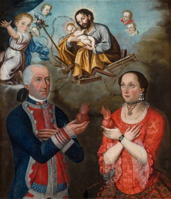 Retratos quiteños. 2 Marqueses de Miraflores, anónimo, s.XVIII, pintura sobre tela.