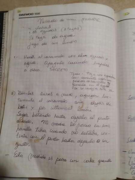 ¡Gracias a Lupe por resguardar sus antiguas recetas manabitas! 2 receta manabita herencia