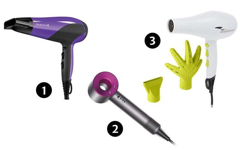 El secador de pelo 2 secadoras 1